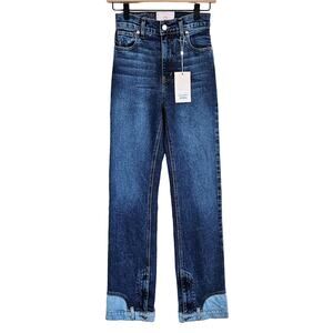 Revice Farrah Straight Leg Jeans Zipper Ankle Detail Women's 25 Cool Unique